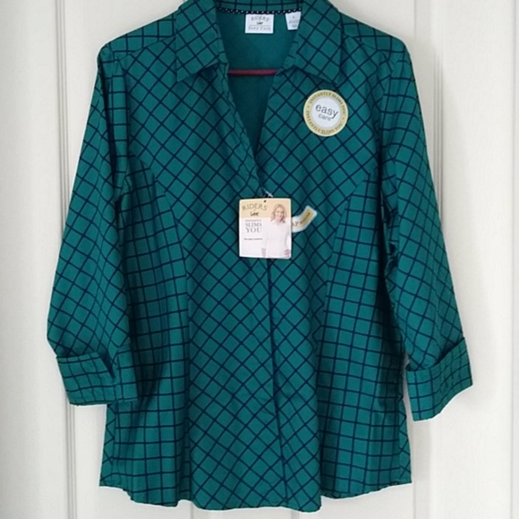 Riders by Lee Tops - Riders Easy Care Cuffed Blouse